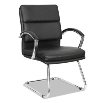 Picture of Alera Neratoli Slim Profile Guest Chair, 23.81" x 27.16" x 36.61", Black Seat/Back, Chrome BaseALE-NR4319