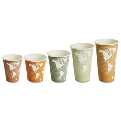 Picture of World Art Renewable and Compostable Hot Cups, 8 oz, Plum, 50/PackECO-EPBHC8WAPK