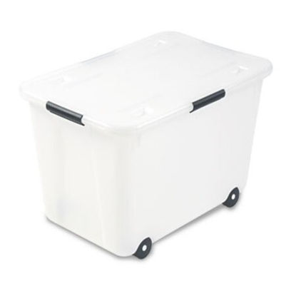 Picture of Rolling 15-Gal. Storage Box, Letter/Legal Files, 23.75" x 15.75" x 15.75", ClearAVT-34009