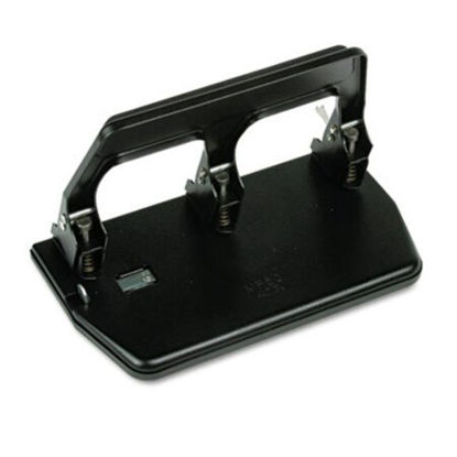 Picture of 40-Sheet Heavy-Duty Three-Hole Punch, 9/32" Holes, Gel Pad Handle, BlackMAT-MP50