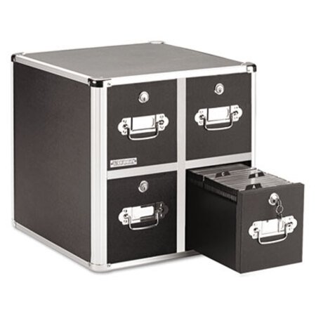 Picture of 4-Drawer CD File Cabinet, Holds 660 Folders or 240 Slim/120 Standard Cases, BlackIDE-VZ01049