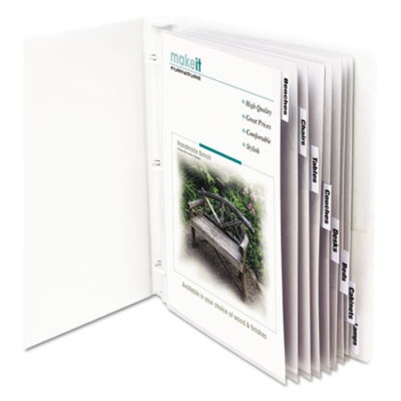 Picture of Sheet Protectors with Index Tabs, Clear Tabs, 2", 11 x 8 1/2, 8/STCLI-05587