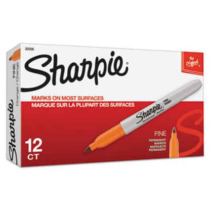 Picture of Fine Tip Permanent Marker, Fine Bullet Tip, Orange, DozenSAN-30006