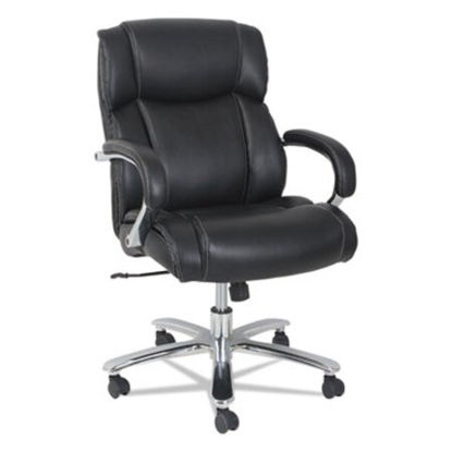 Picture of Alera Maxxis Series Big/Tall Bonded Leather Chair, Supports 450 lb, 21.26" to 25" Seat Height, Black Seat/Back, Chrome BaseALE-MS4519