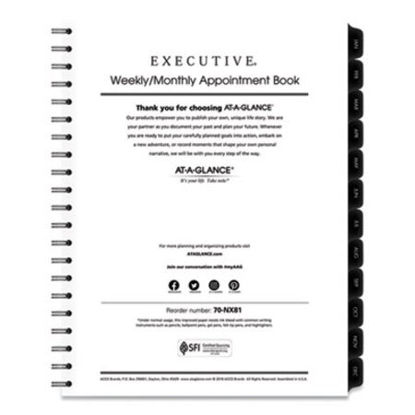 Picture of Executive Weekly/Monthly Planner Refill, 15-Minute, 11 x 8.25, 2022AAG-7091110