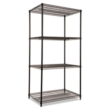 Picture of NSF Certified Industrial 4-Shelf Wire Shelving Kit, 36w x 24d x 72h, BlackALE-SW503624BL