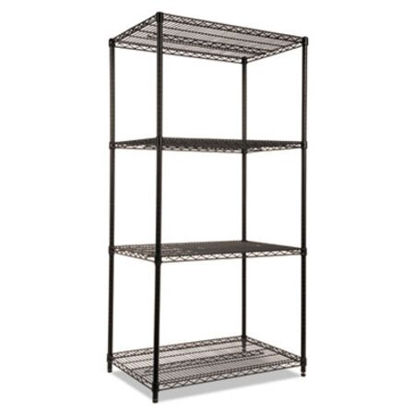 Picture of NSF Certified Industrial 4-Shelf Wire Shelving Kit, 36w x 24d x 72h, BlackALE-SW503624BL