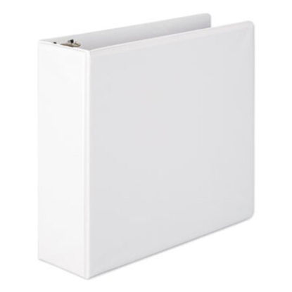 Picture of Heavy-Duty Round Ring View Binder with Extra-Durable Hinge, 3 Rings, 3" Capacity, 11 x 8.5, WhiteWLJ-36349W