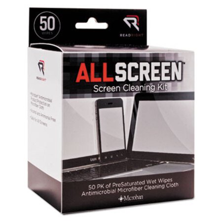 Picture of AllScreen Screen Cleaning Kit, 50 Wipes, 1 Microfiber ClothREA-RR15039