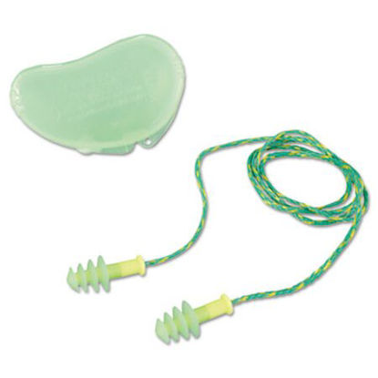 Picture of FUS30S-HP Fusion Multiple-Use Earplugs, Small, 27NRR, Corded, GN/WE, 100 PairsHOW-FUS30SHP