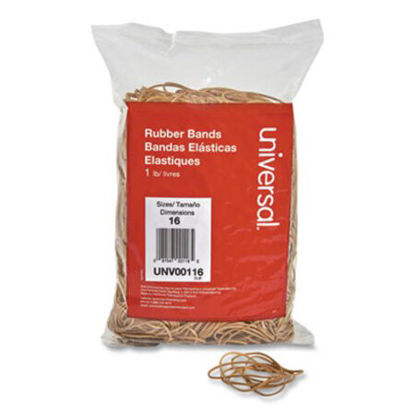 Picture of Rubber Bands, Size 16, 0.04" Gauge, Beige, 1 lb Box, 1,900/PackUNV-00116