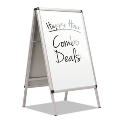 Picture of Improv A-Frame Sign with Total Erase Surface, Aluminum, 28 1/2w x 42h, SilverQRT-AF32