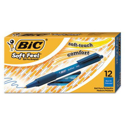 Picture of Soft Feel Ballpoint Pen, Retractable, Medium 1 mm, Blue Ink, Blue Barrel, DozenBIC-SCSM11BE