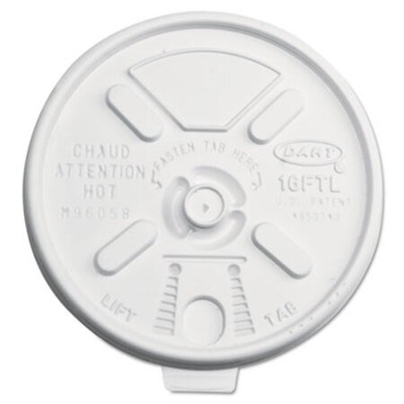 Picture of Lift n' Lock Plastic Hot Cup Lids, Fits 12 oz to 24 oz Cups, Translucent, 1,000/CartonDCC-16FTL