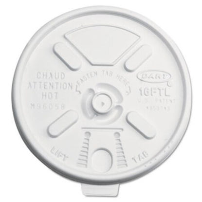 Picture of Lift n' Lock Plastic Hot Cup Lids, Fits 12 oz to 24 oz Cups, Translucent, 1,000/CartonDCC-16FTL
