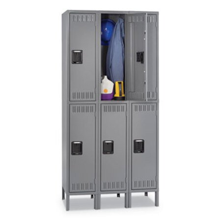 Picture of Double Tier Locker with Legs, Triple Stack, 36w x 18d x 78h, Medium GrayTNN-DTS1218363MG