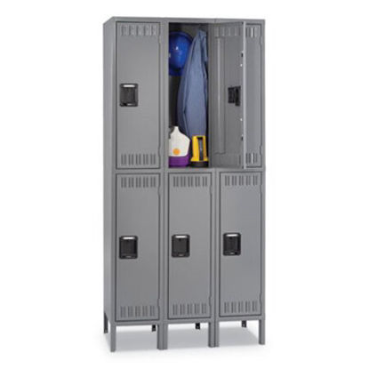 Picture of Double Tier Locker with Legs, Triple Stack, 36w x 18d x 78h, Medium GrayTNN-DTS1218363MG