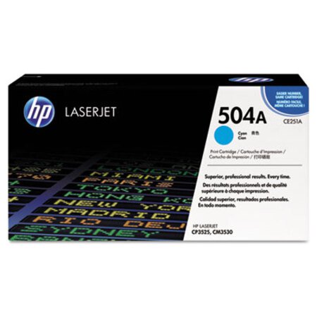 Picture of HP 504A, (CE251A) Cyan Original LaserJet Toner CartridgeHEW-CE251A