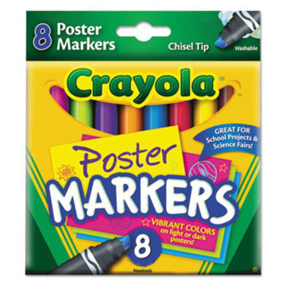 Picture of Washable Poster Markers, Broad Chisel Tip, Assorted Colors, 8/PackCYO-588173
