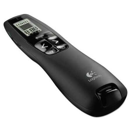 Picture of R800 Wireless Laser Presentation Remote w/LCD Display, Class 2, 100 ft Range, Matte BlackLOG-910001350