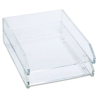 Picture of Clear Acrylic Letter Tray, 2 Sections, Letter Size Files, 10.5" x 13.75" x 2.5", Clear, 2/PackKTK-AD15