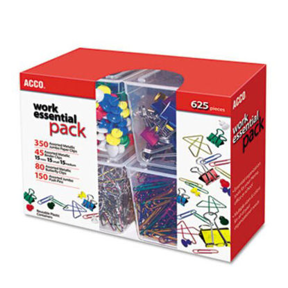 Picture of 350 Paper Clips, 150 Push Pins, 80 Butterfly Clips and 45 Binder Clips, AssortedACC-76233