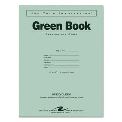Picture of Green Books Exam Book, Wide/Legal Rule, 11 x 8.5, White, 8 SheetsROA-77509