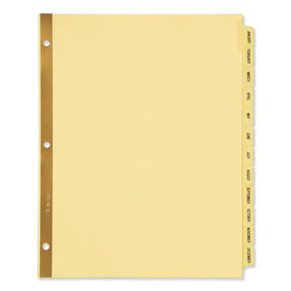 Picture of Preprinted Laminated Tab Dividers w/Gold Reinforced Binding Edge, 12-Tab, LetterAVE-11307