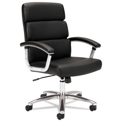 Picture of Traction High-Back Executive Chair, Supports 250 lb, 17.75" to 21.8" Seat Height, Black Seat/Back, Polished Aluminum BaseBSX-VL103SB11