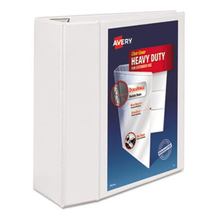 Picture of Heavy-Duty View Binder with DuraHinge and Locking One Touch EZD Rings, 3 Rings, 5" Capacity, 11 x 8.5, WhiteAVE-79106