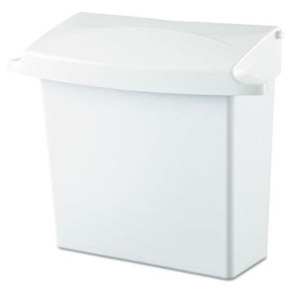 Picture of Sanitary Napkin Receptacle with Rigid Liner, Rectangular, Plastic, WhiteRCP-614000