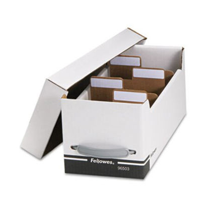 Picture of Corrugated Media File, Holds 125 Diskettes/35 Standard Cases, White/BlackFEL-96503