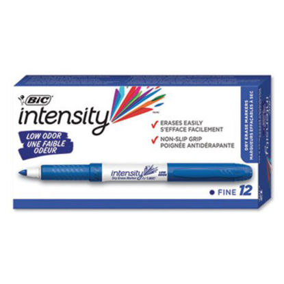 Picture of Intensity Low Odor Fine Point Dry Erase Marker, Fine Bullet Tip, Blue, DozenBIC-GDE11BE