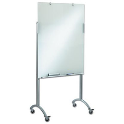 Picture of Clarity Mobile Easel with Integrated Glass Marker Board, 36 x 48 x 72, SteelICE-31100