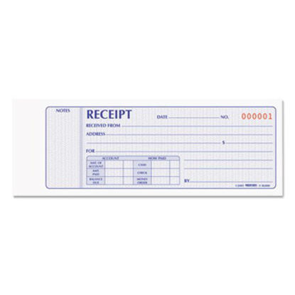 Picture of Receipt Book, 7 x 2 3/4, Carbonless Duplicate, 100 Sets/BookRED-8L800