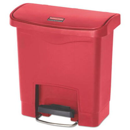 Picture of Slim Jim Resin Step-On Container, Front Step Style, 4 gal, RedRCP-1883563