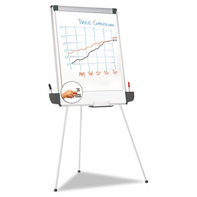 Picture of Tripod-Style Dry Erase Easel, Easel: 44" to 78", Board: 29" x 41", White/SilverUNV-43031