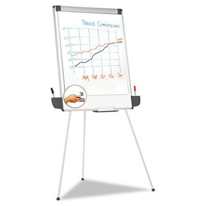 Picture of Tripod-Style Dry Erase Easel, Easel: 44" to 78", Board: 29" x 41", White/SilverUNV-43031