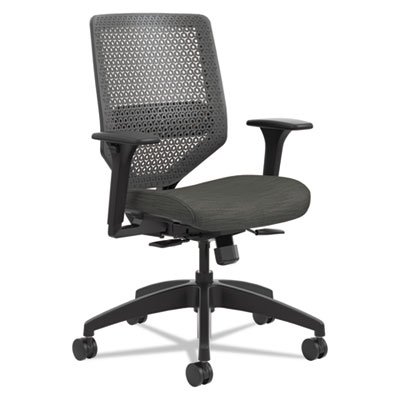 Picture of Solve Series ReActiv Back Task Chair, Supports Up to 300 lb, 18" to 23" Seat Height, Ink Seat, Charcoal Back, Black BaseHON-SVR1ACLC10TK