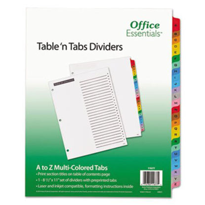 Picture of Table 'n Tabs Dividers, 26-Tab, A to Z, 11 x 8.5, White, 1 SetAVE-11677