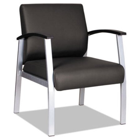 Picture of Alera metaLounge Series Mid-Back Guest Chair, 24.6" x 26.96" x 33.46", Black Seat/Back, Silver BaseALE-ML2319