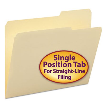 Picture of Manila Guide Height Systems File Folders, 2/5-Cut Tabs, Right of Center, Letter Size, 100/BoxSMD-10385