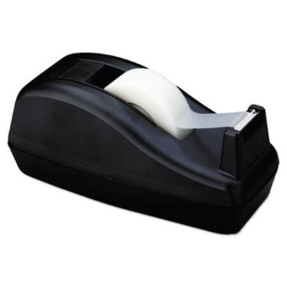 Picture of Deluxe Desktop Tape Dispenser, Attached 1" Core, Heavily Weighted, BlackMMM-C40BK