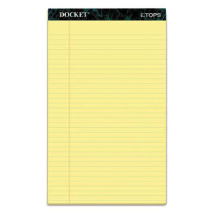 Picture of Docket Ruled Perforated Pads, Wide/Legal Rule, 8.5 x 14, Canary, 50 Sheets, 12/PackTOP-63580