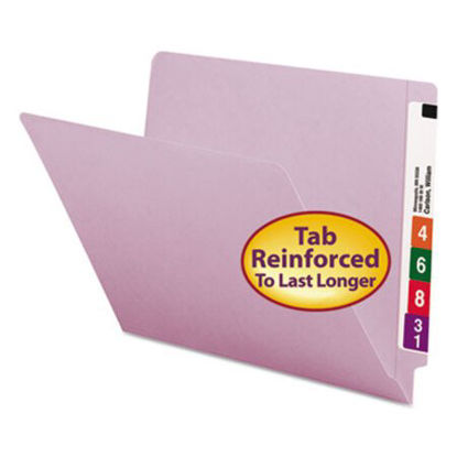 Picture of Reinforced End Tab Colored Folders, Straight Tab, Letter Size, Lavender, 100/BoxSMD-25410