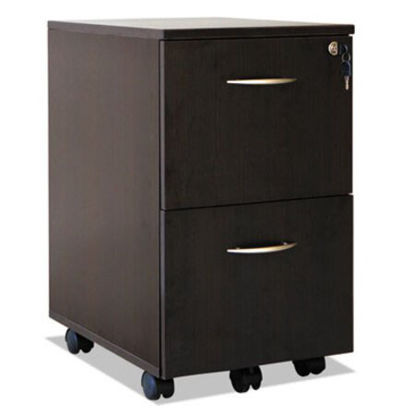 Picture of Alera Valencia Series Mobile Pedestal, Left or Right, 2 File Drawers, Espresso, 15.38" x 20" x 26.63"ALE-VA582816ES