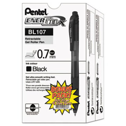 Picture of EnerGel-X Gel Pen, Retractable, Medium 0.7 mm, Black Ink, Black Barrel, 24/PackPEN-BL107ASW2