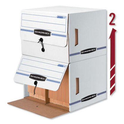Picture of SIDE-TAB Storage Boxes, Letter Files, White/Blue, 12/CartonFEL-00061