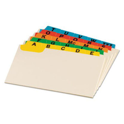 Picture of Manila Index Card Guides with Laminated Tabs, 1/5-Cut Top Tab, A to Z, 4 x 6, Manila, 25/SetOXF-04635