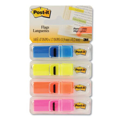 Picture of Highlighting Page Flags, 4 Bright Colors, 4 Dispensers, 1/2" x 1 3/4", 35/ColorMMM-6834ABX